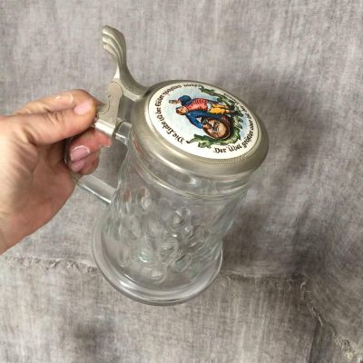 Кружка для пива с оловянной крышкой 500мл