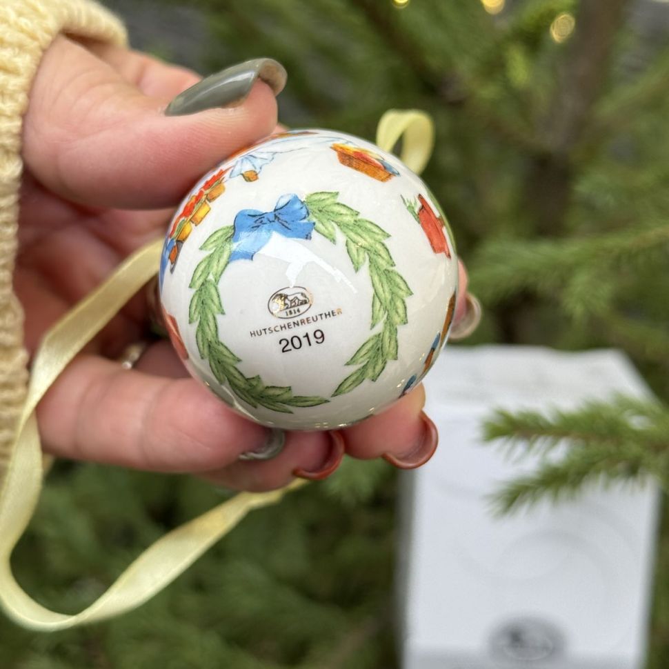 Подвес Яйцо пасхальное Hutschenreuther 7 см фарфор Германия 2019 г.