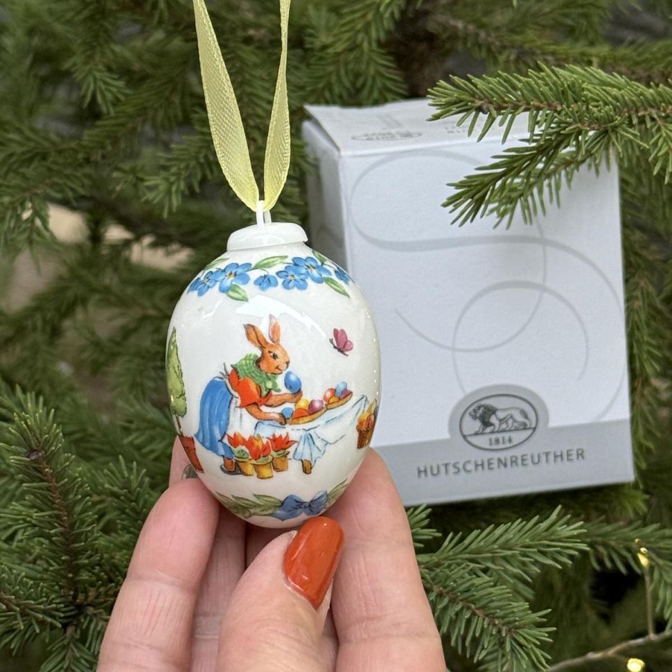 Подвес Яйцо пасхальное Hutschenreuther 7 см фарфор Германия 2019 г.