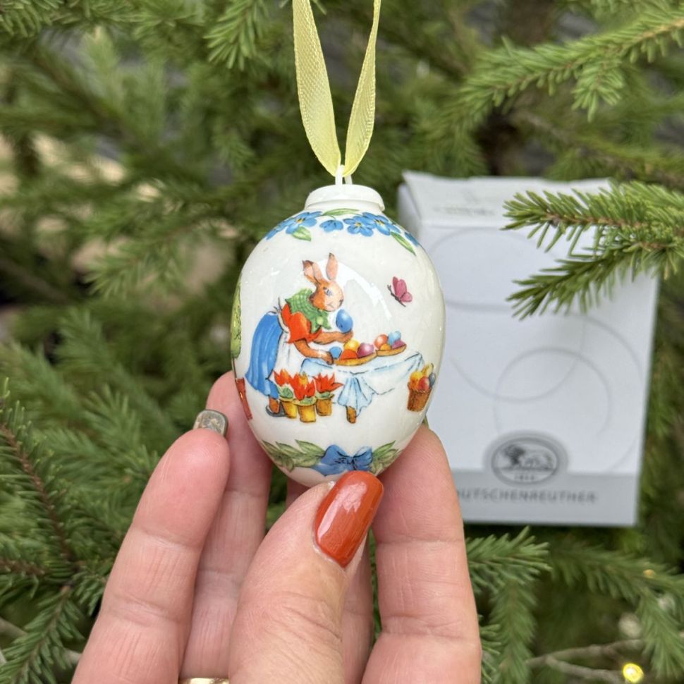 Подвес Яйцо пасхальное Hutschenreuther 7 см фарфор Германия 2019 г.