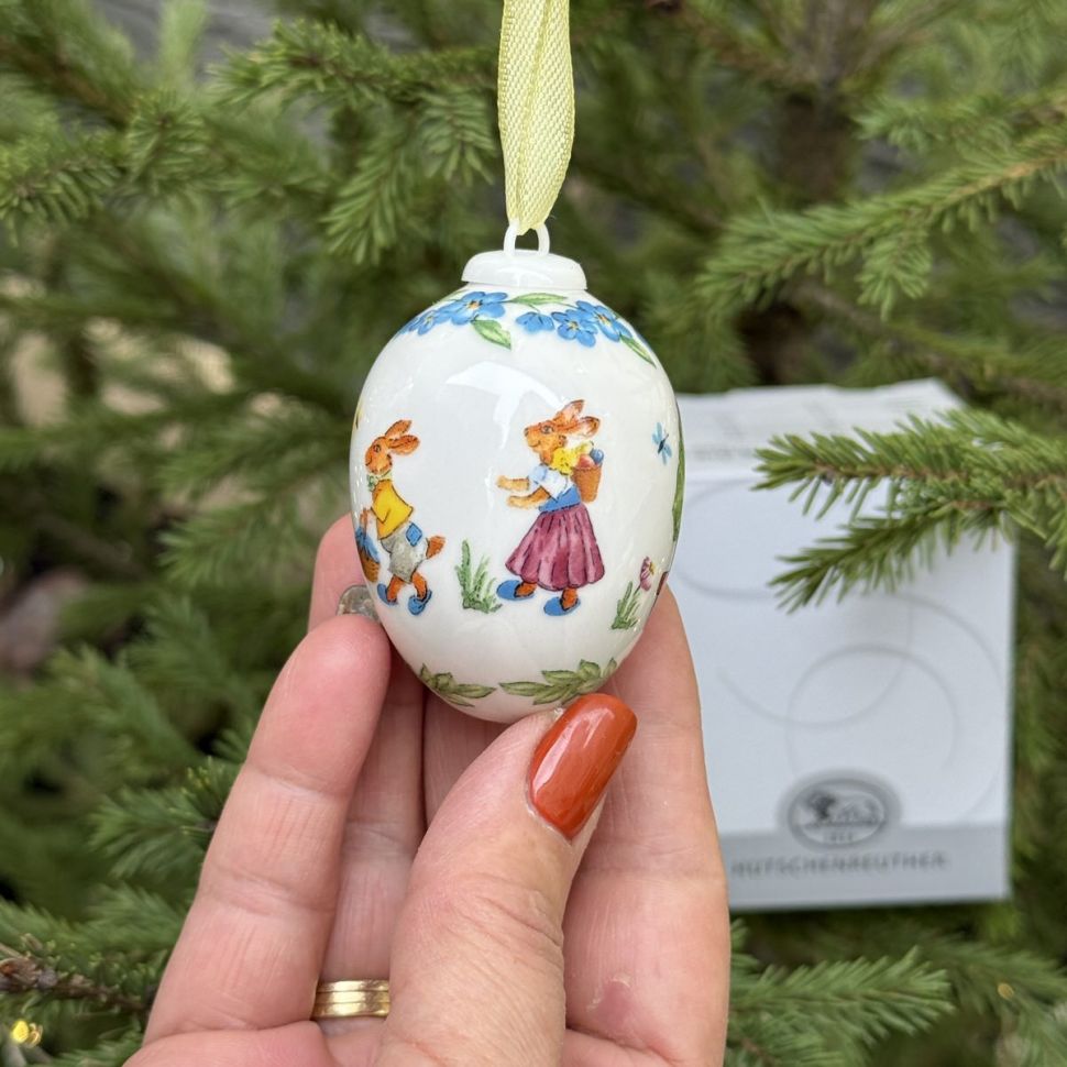 Подвес Яйцо пасхальное Hutschenreuther 7 см фарфор Германия 2019 г.