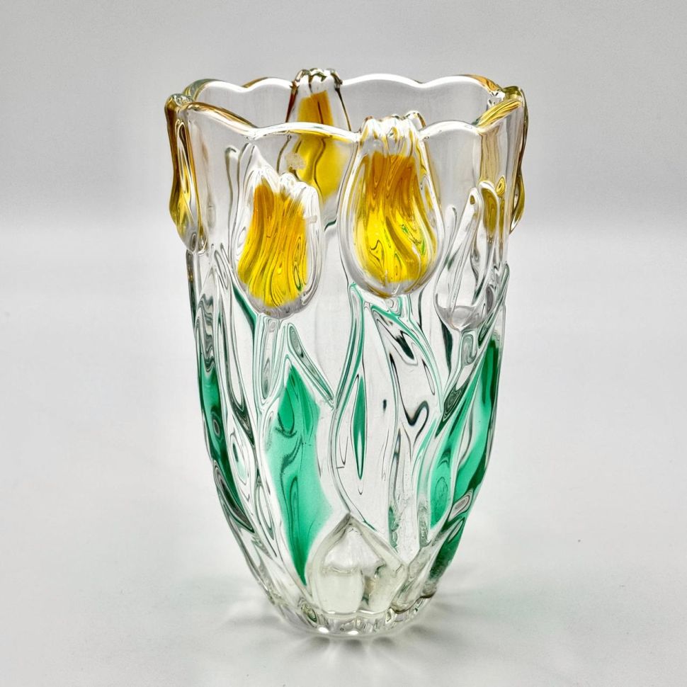 Ваза Walther Glas Тюльпаны 20 см хрусталь Германия