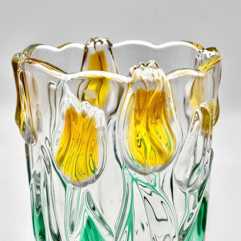 Ваза Walther Glas Тюльпаны 20 см хрусталь Германия