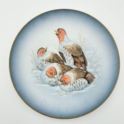 Тарелка панно Hutchenreuther Куропатки 26 см фарфор Германия 1974 г.