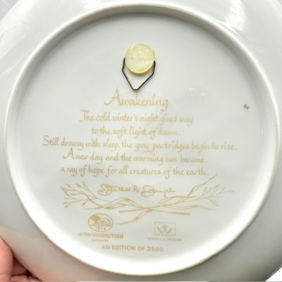 Тарелка панно Hutchenreuther Куропатки 26 см фарфор Германия 1974 г.