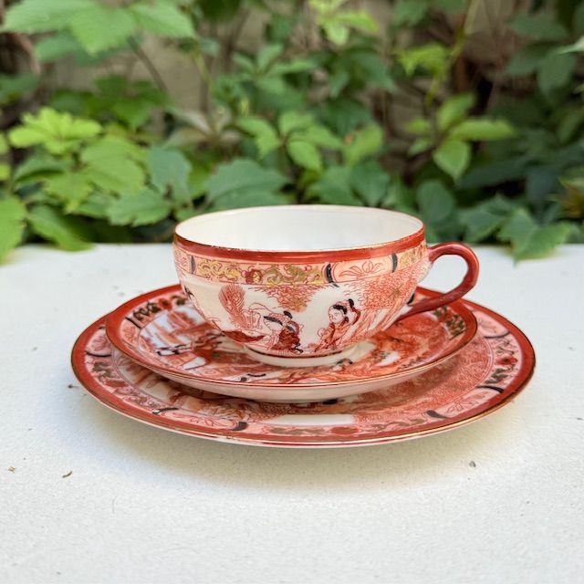 Чайное трио Гейши за столом терракот 160 мл фарфор Япония