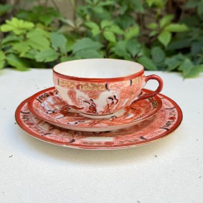 Чайное трио Гейши за столом терракот 160 мл фарфор Япония