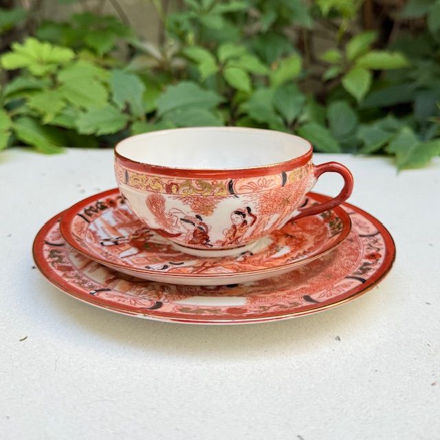 Чайное трио Гейши за столом терракот 160 мл фарфор Япония
