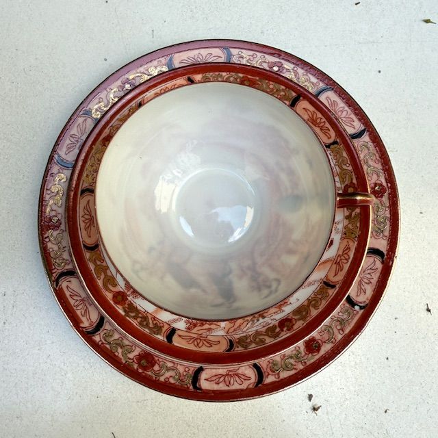 Чайное трио Гейши за столом терракот 160 мл фарфор Япония