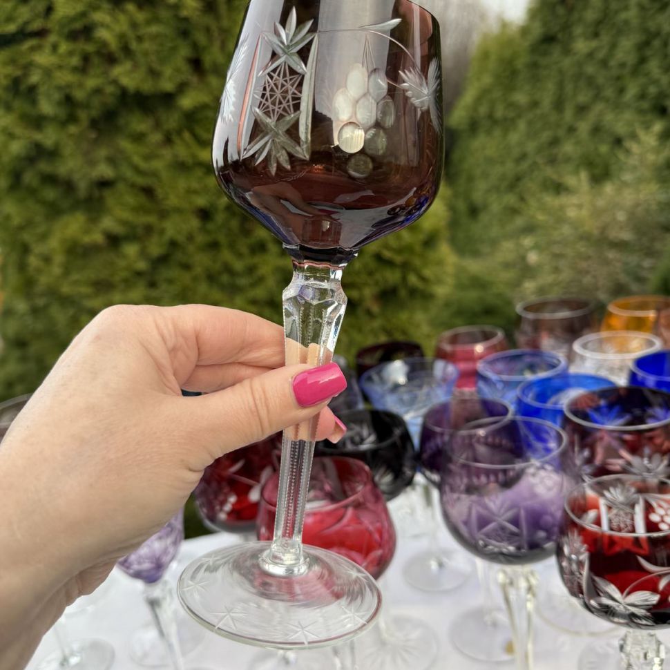 Бокал Anna Hutte темно-красный 250 мл накладной хрусталь Германия дизайн 4