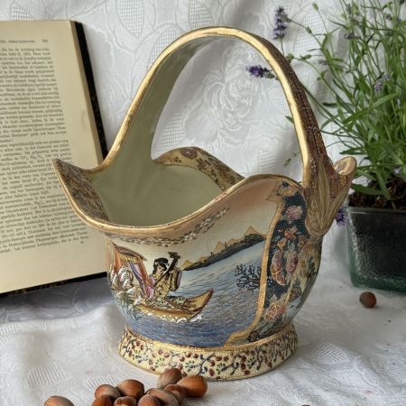 Фруктовница с ручкой Satsuma 31 см шинуазри керамика