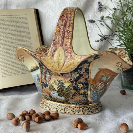 Фруктовница с ручкой Satsuma 31 см шинуазри керамика