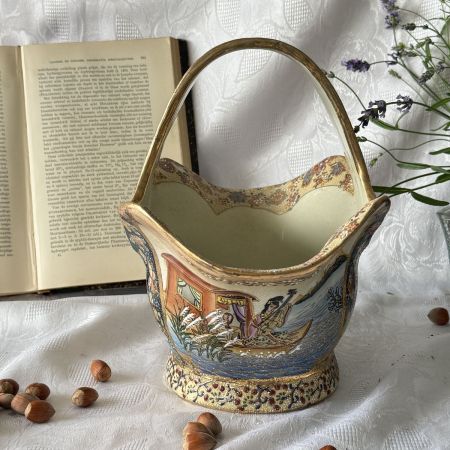Фруктовница с ручкой Satsuma 31 см шинуазри керамика