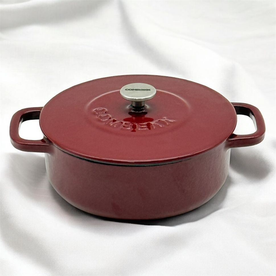 Кокотница с крышкой 16 см чугун эмаль