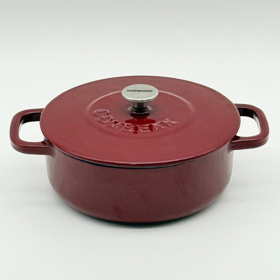 Кокотница с крышкой 16 см чугун эмаль