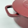 Кокотница с крышкой 16 см чугун эмаль