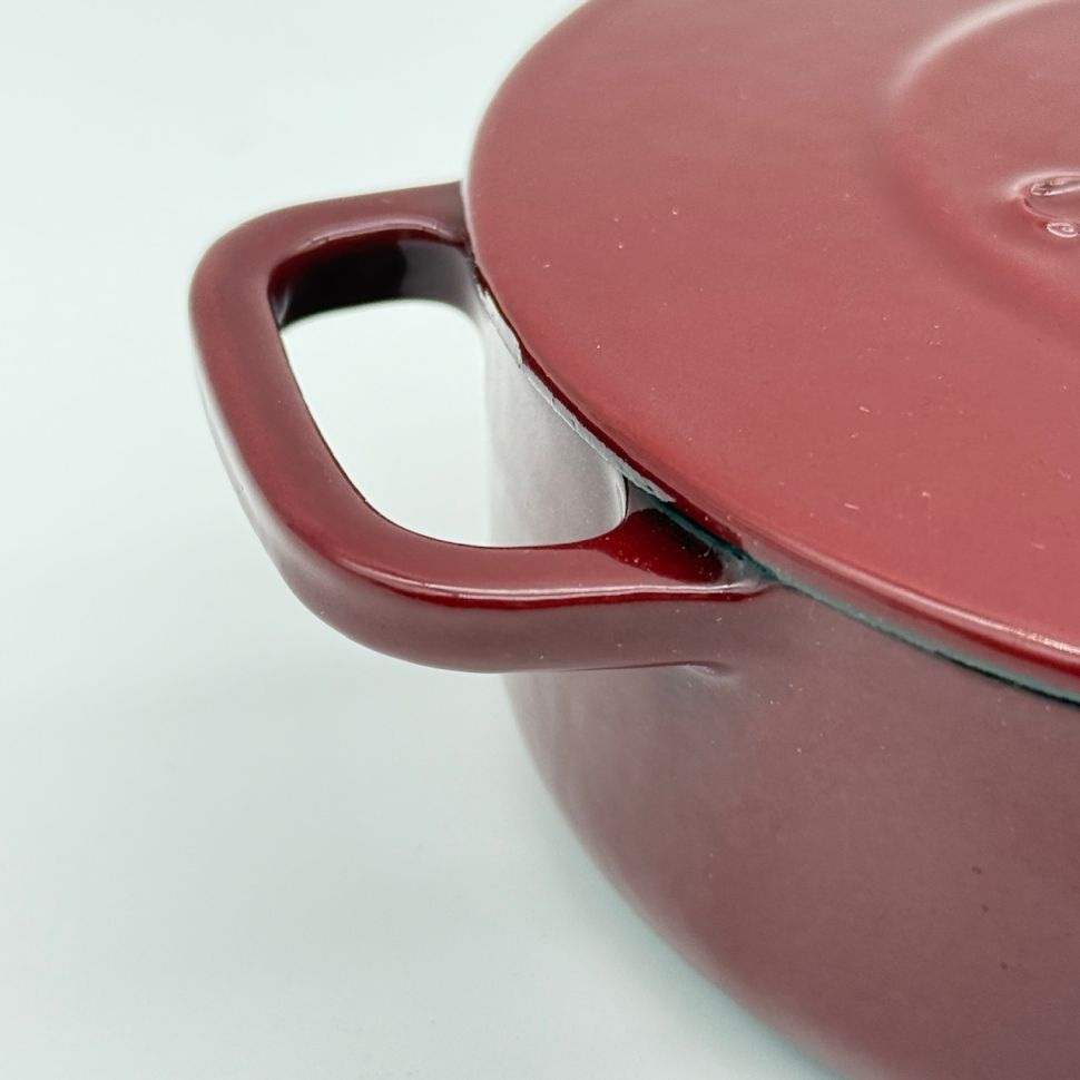 Кокотница с крышкой 16 см чугун эмаль