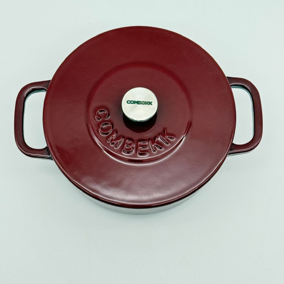 Кокотница с крышкой 16 см чугун эмаль