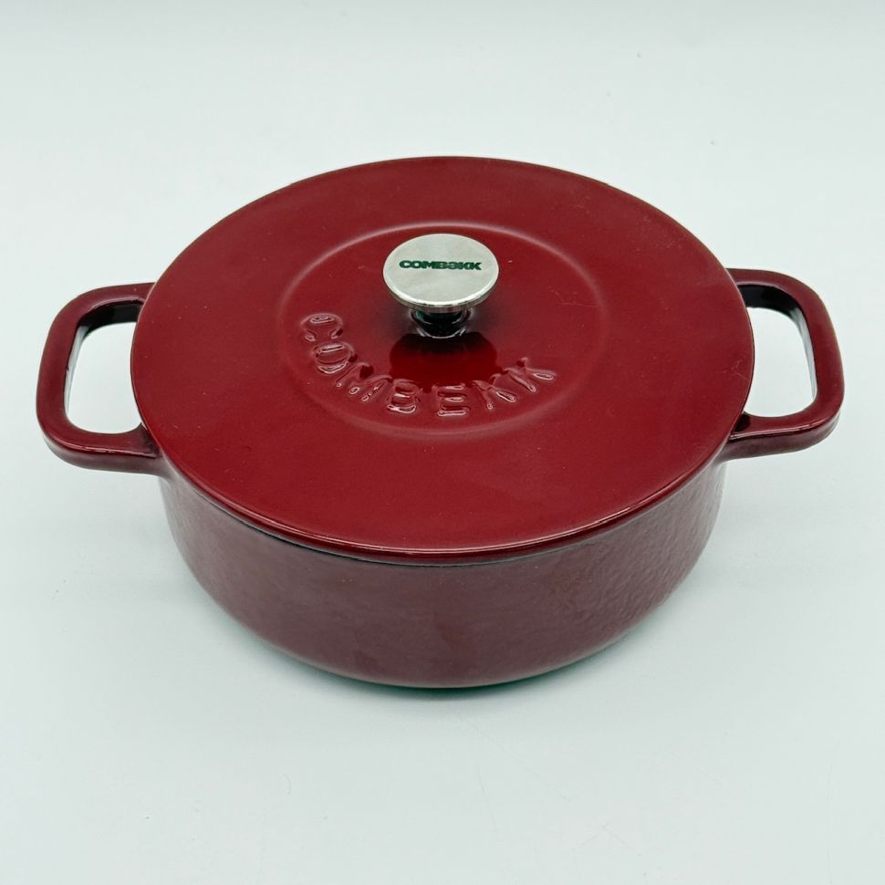 Кокотница с крышкой 16 см чугун эмаль