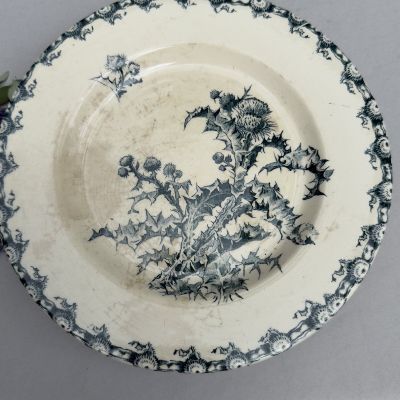 Блюдо фруктовница на ножке Gien Chardons 23 см фарфор Франция 