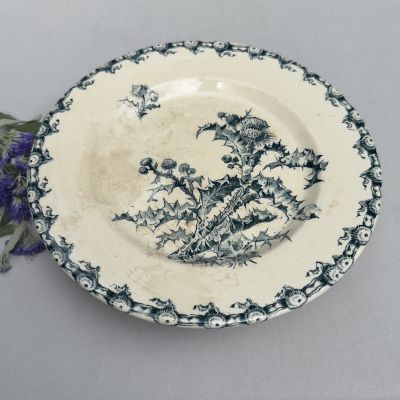 Блюдо фруктовница на ножке Gien Chardons 23 см фарфор Франция 