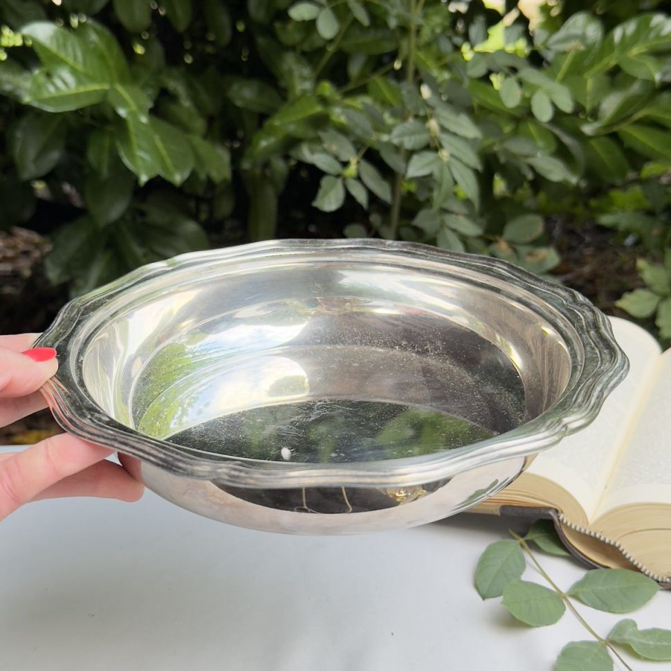 Блюдо углубленное Волна 25 см серебрение по стали Франция