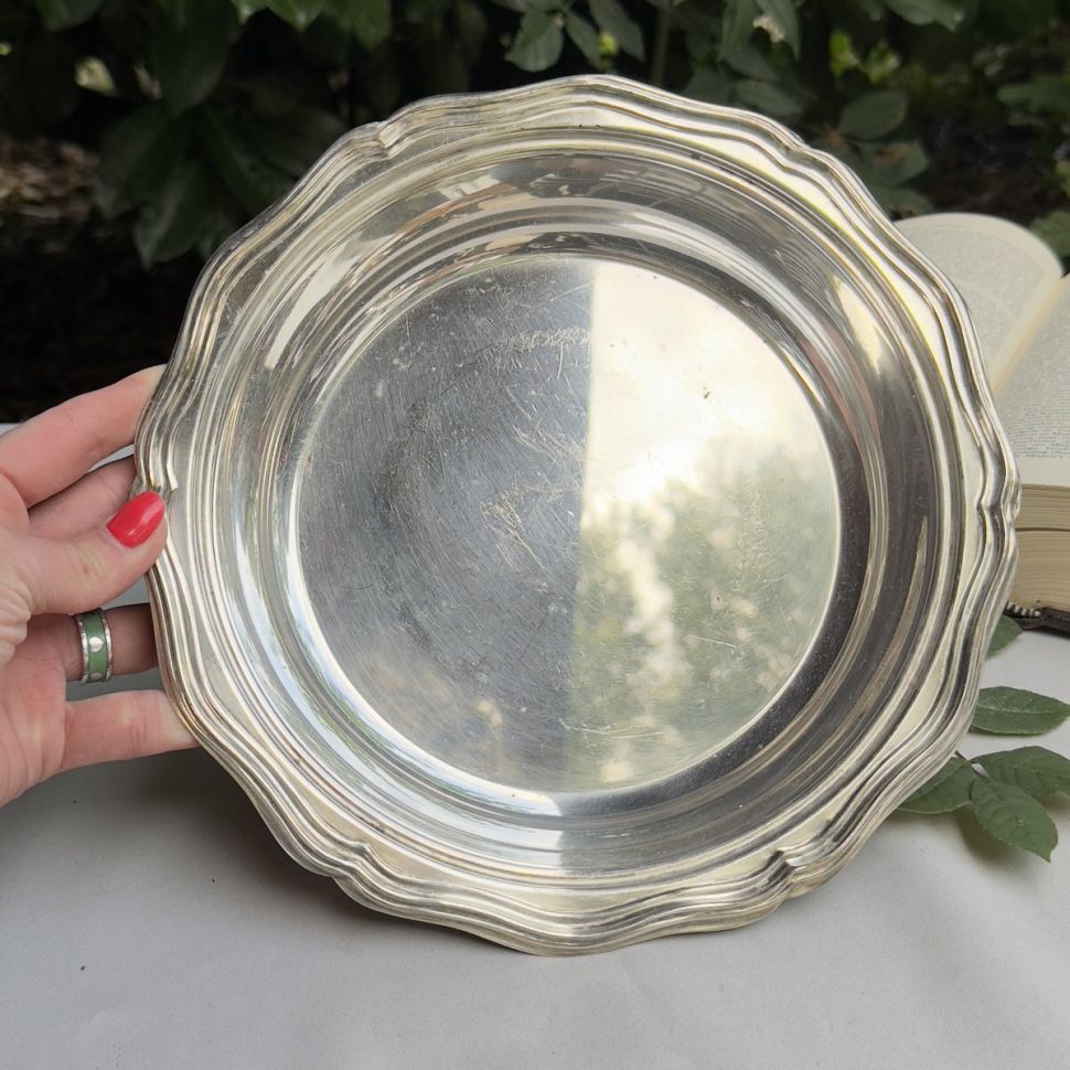 Блюдо углубленное Волна 25 см серебрение по стали Франция