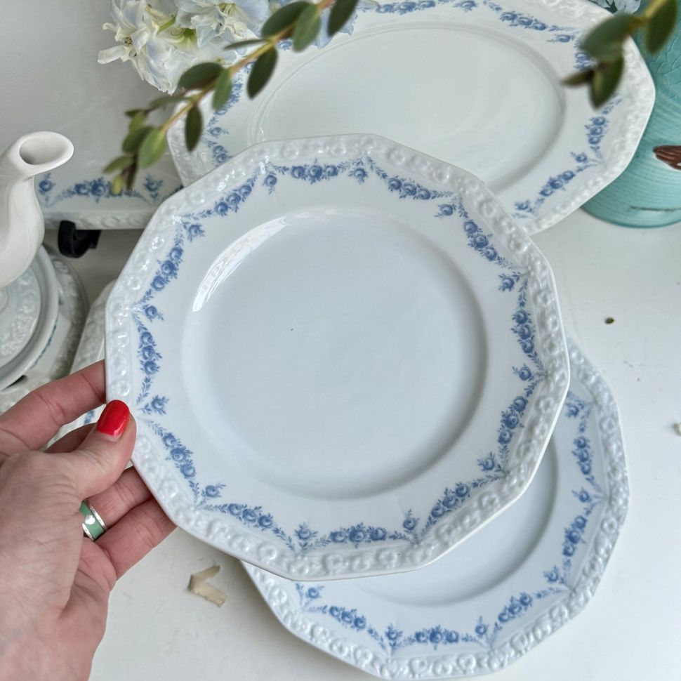 Тарелка Rosenthal Classic Rose голубые розы 22 см Германия