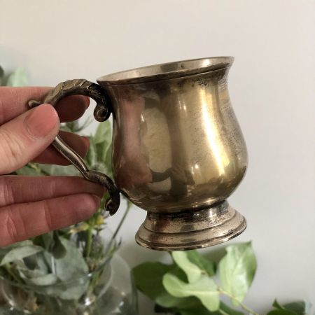 Бокал кружка, серебрение по латуни