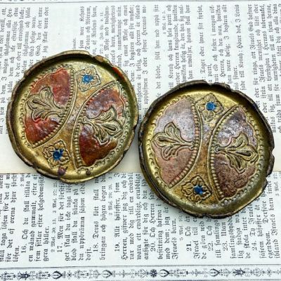 Блюдце подставка флорентийская 8 см дерево Италия набор 2 шт. 