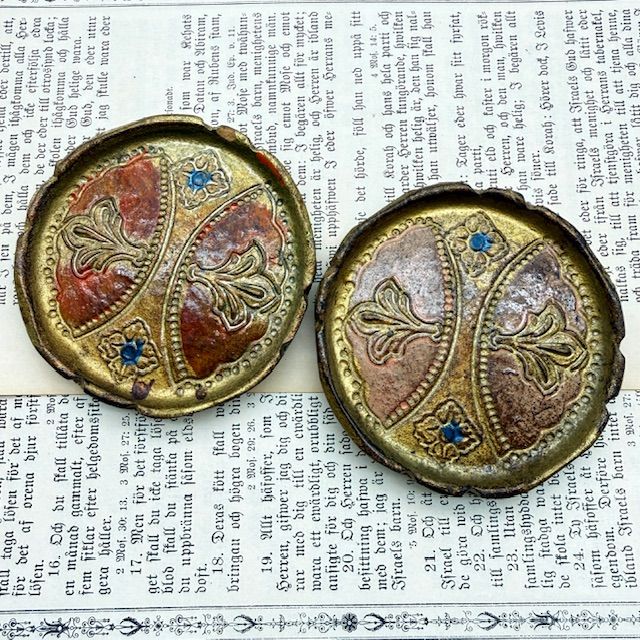 Блюдце подставка флорентийская 8 см дерево Италия набор 2 шт.