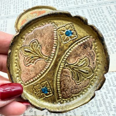 Блюдце подставка флорентийская 8 см дерево Италия набор 2 шт. 