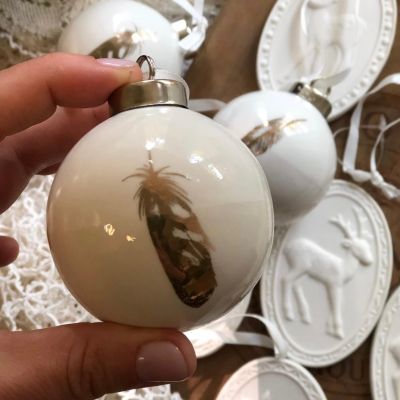 Шар новогодний фарфор 5,5 см