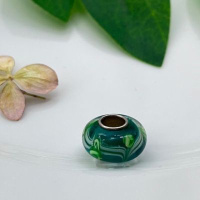 Шарм изумрудный серебро муранское стекло