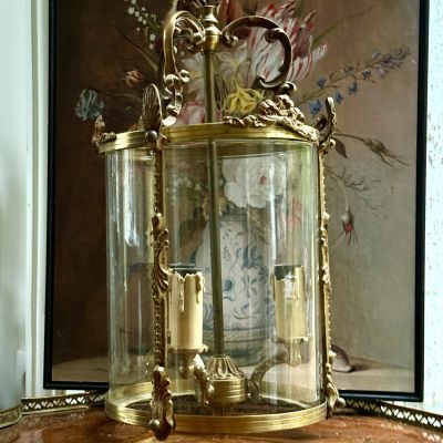 Люстра на три лампы 60 см Франция латунь 