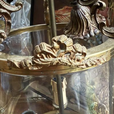 Люстра на три лампы 60 см Франция латунь 