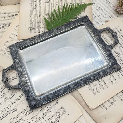 Поднос прямоугольный с ручками 49 см мельхиор Франция