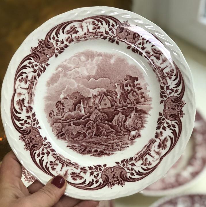 Тарелка десертная red W.H. Grindley Staffordshire Англия 20 см