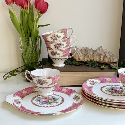 Чайная пара Royal Albert Lady Carlyle 200 мл Tennis plate  Англия 