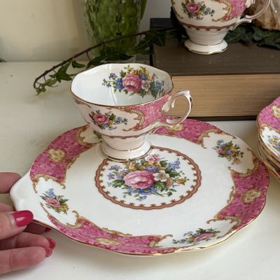 Чайная пара Royal Albert Lady Carlyle 200 мл Tennis plate  Англия 