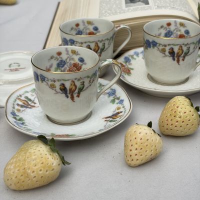 Кофейная пара Попугаи Theodore Haviland Limoges 100 мл фарфор Франция