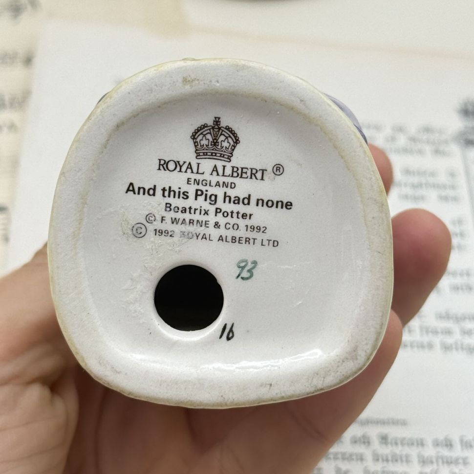 Статуэтка Beatrix Potter And This Pig Had None Royal Albert Англия 1992 г.