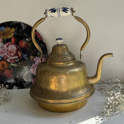 Чайник с керамической ручкой 8 л латунь уценка