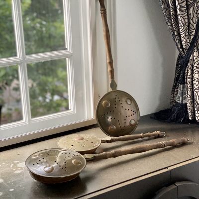 Грелка большая Звезда 70 см латунь медь