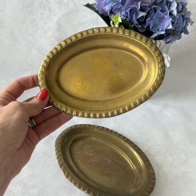Блюдо поднос 17 см латунь