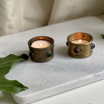Подсвечник для греющей свечи Самоцветы латунь