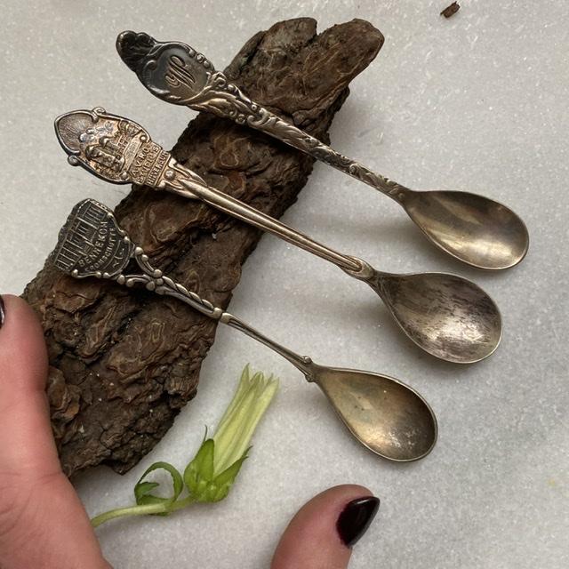 Ложка чайная 12 см набор 3 шт разные мельхиор Голландия