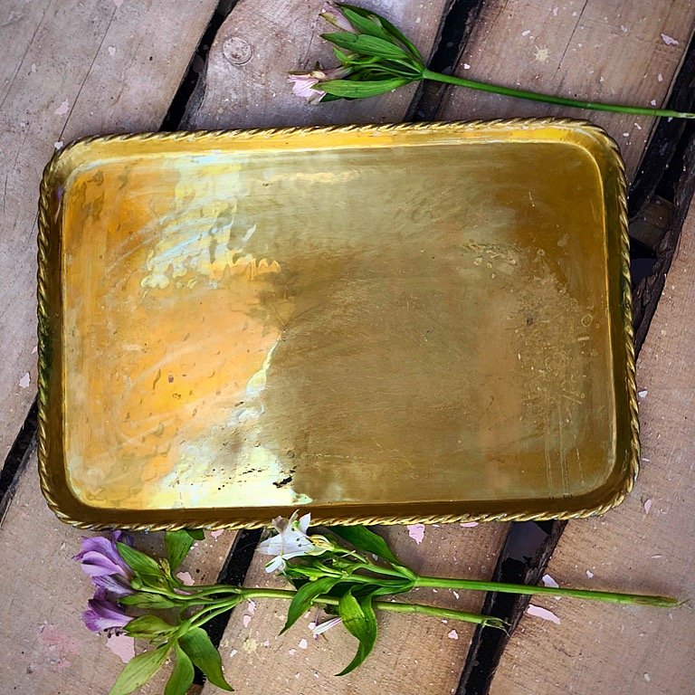 Поднос очень большой с косичкой бортом