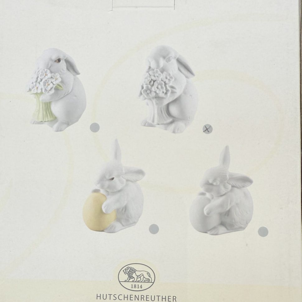 Статуэтка Hutschenreuther Заяц с яйцом 10 см бисквитный фарфор Германия  