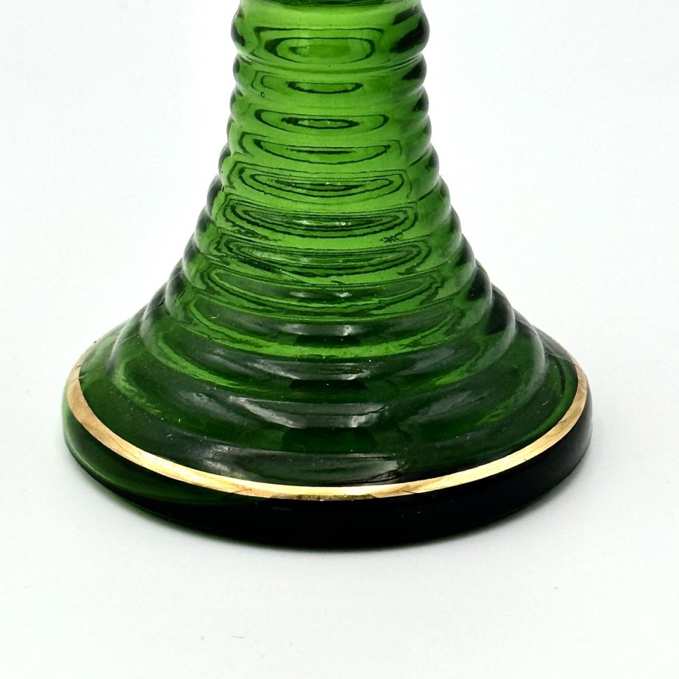 Бокал Виноград золото 170 мл на зеленой ножке хрусталь 